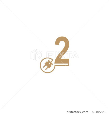 Power cable forming Number 2 logo icon template Power cable forming Number 2 logo icon template 80405359