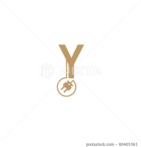 Power cable forming letter Y logo icon template 80405361