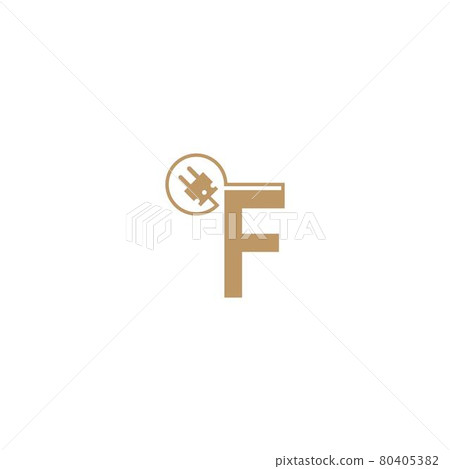 Power cable forming letter F logo icon template 80405382