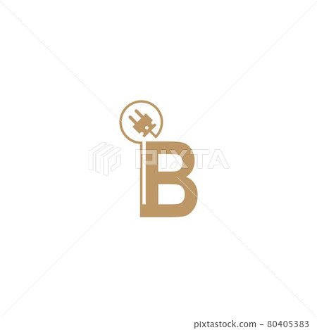 Power cable forming letter B logo icon template 80405383
