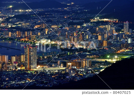 琵琶湖畔的大津市夜景 80407025