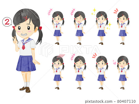 水手服學生表情差異 80407110