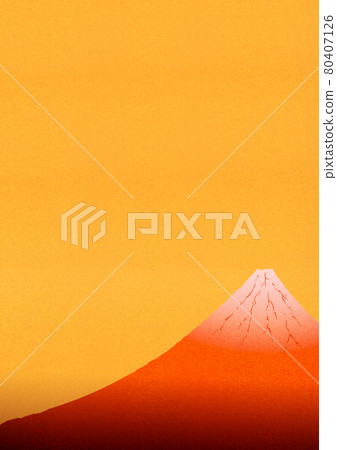 富士山閃耀紅光的插圖 2 垂直位置 80407126