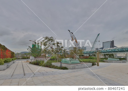 the garden plaza at Kai Tak Sky Garden, HK 25 June 2021 the garden plaza at Kai Tak Sky Garden, HK 25 June 2021 80407241