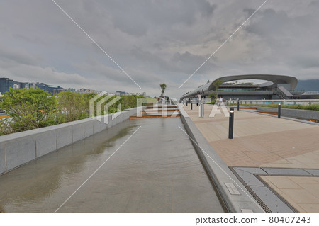 the fountain plaza at Kai Tak Sky Garden, HK 25 June 2021 the fountain plaza at Kai Tak Sky Garden, HK 25 June 2021 80407243