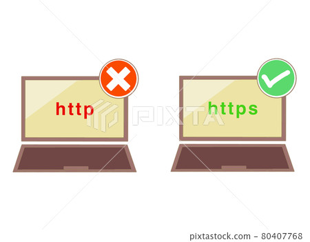 http 和 https 筆記本電腦屏幕 80407768
