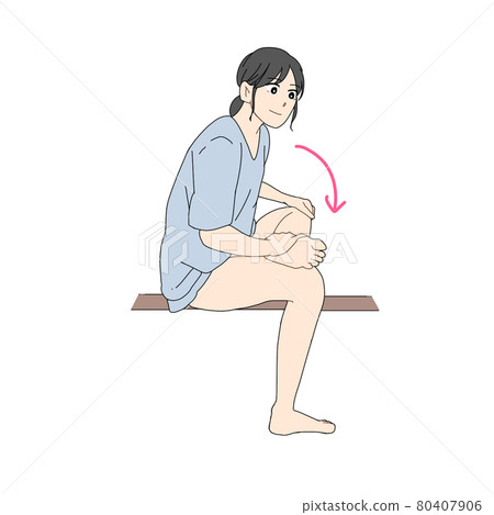 伸展左屁股的女人（水平） 80407906
