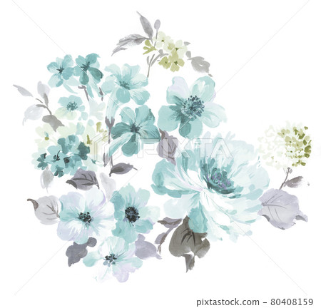 色彩豐富的花卉素材組合和設計元素 色彩豐富的花卉素材組合和設計元素 80408159