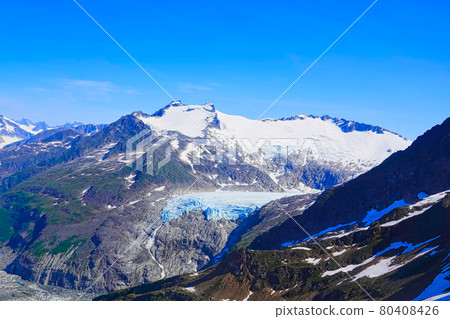 Looking down on the glacier from the helicopter window. It was amazing. 80408426