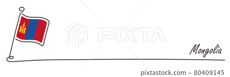 蒙古國旗和復制空間手寫草圖 80409145