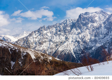 View of Greater Caucasus mountains in Georgia 80409693