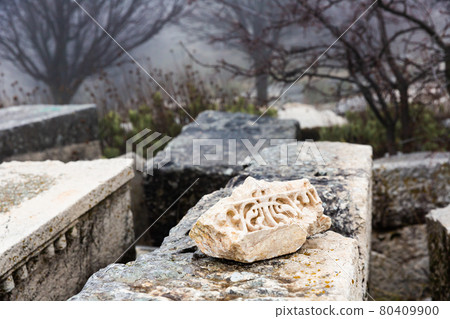 Remained architectural elements at Turkish archaeological site of Sagalassos Remained architectural elements at Turkish archaeological site of Sagalassos 80409900