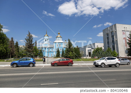 Belgorod, Russia - July 08, 2021: View of the Orthodox Smolensky Cathedral in Belgorod, built in 1727-1754 80410046
