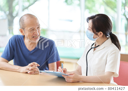 在長期護理機構管理老年人身體狀況的護士 80411427