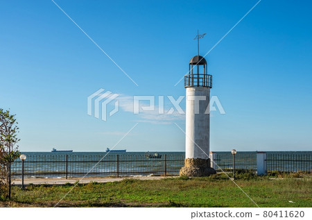 Lighthouse Karabush in  Morskoe village, Odessa region, Ukraine 80411620