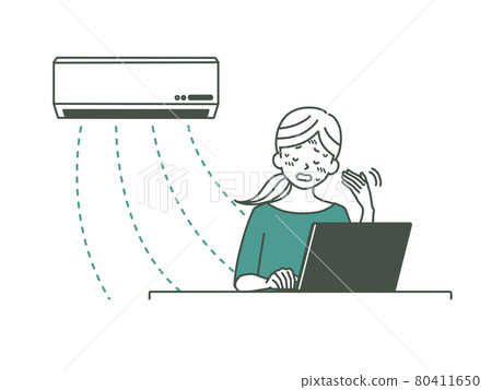 因空調太弱或暖氣太強而發熱的女性-2色 80411650