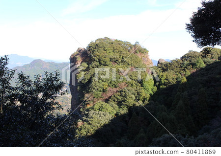 View of mountain climbing course from Ryumonkyo mountain entrance to the summit (Tendoiwa) 80411869