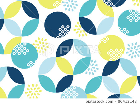 Summer-like pop Japanese pattern with a round image 80412148