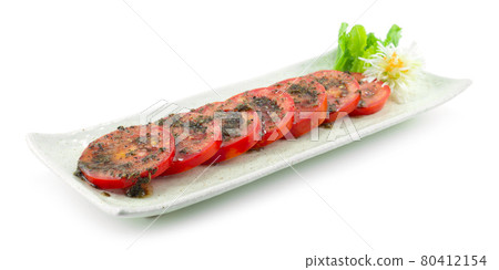 Spanish Tomatoes Salad with Sauce Spanish herb Style Spanish Tomatoes Salad with Sauce Spanish herb Style 80412154