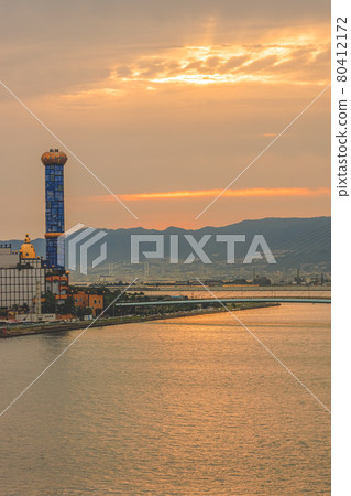 Maishima sludge center dusk Maishima sludge center dusk 80412172