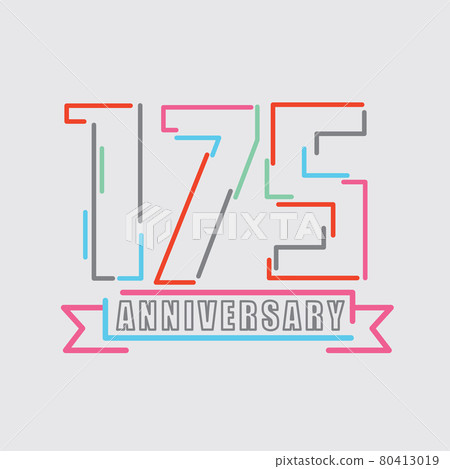 175th Years Anniversary Logo Birthday Celebration Abstract Design Vector Illustration. 80413019