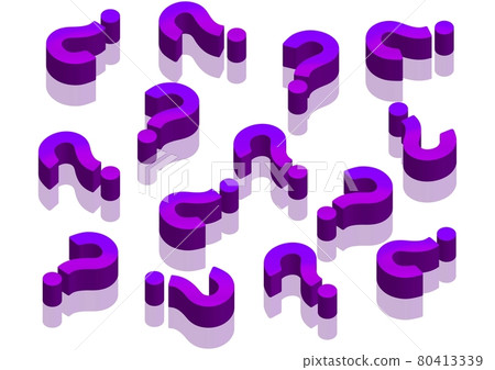 紫色三維問號插畫 no.02 80413339