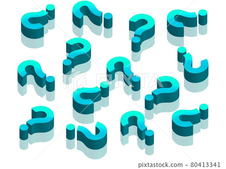 Light blue three-dimensional question mark illustration no.02 Light blue three-dimensional question mark illustration no.02 80413341
