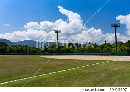 Burning baseball field 80413797