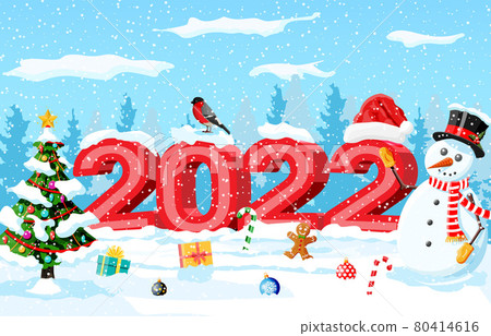 Merry Christmas and New Year Holiday Greeting Card Merry Christmas and New Year Holiday Greeting Card 80414616