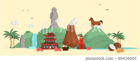 Jeju Island In South Korea Summer Vacation Stock Illustration