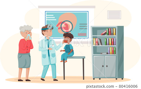 Otology doctor with patient. Otorhinolaryngology healthcare medicine or otolaryngology diseases 80416006