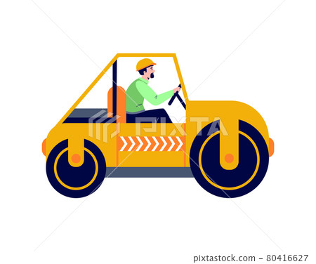 Construction, maintenance or repair of roads using heavy industrial paver machine 80416627