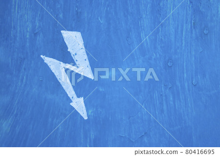 White sign danger electricity on steel blue White sign danger electricity on steel blue 80416695