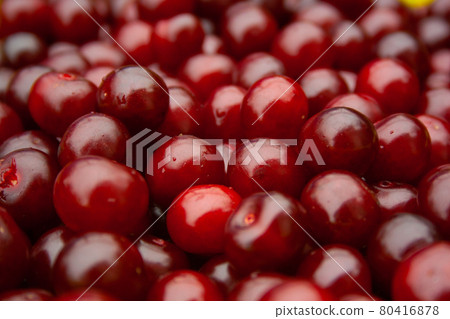 pile of ripe cherries 80416878