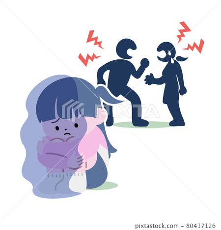 Fighting parents and a girl in the corner 80417126