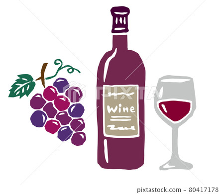 Red wine and grapes retro vector illustration 80417178