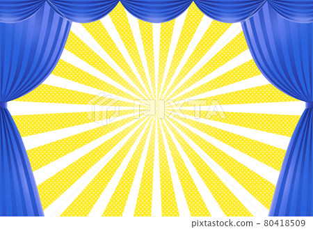 Blue stage curtain radiation illustration background Blue stage curtain radiation illustration background 80418509