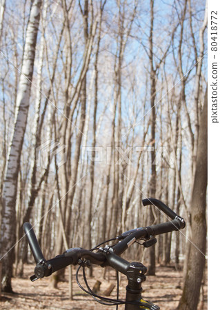 Steering wheel of black bike 80418772