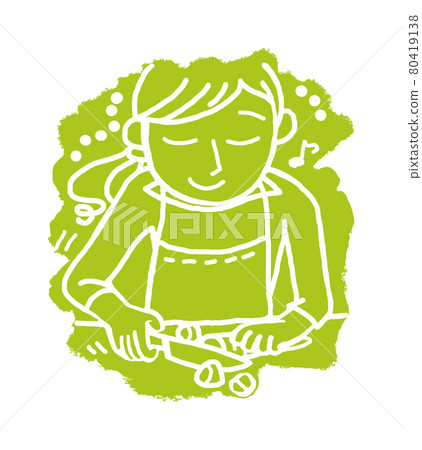 Slow life to live lively Housework A woman who cuts vegetables and cooks 80419138