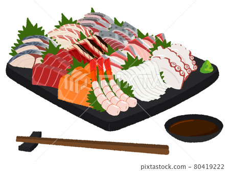 生魚片拼盤的插圖 生魚片拼盤的插圖 80419222