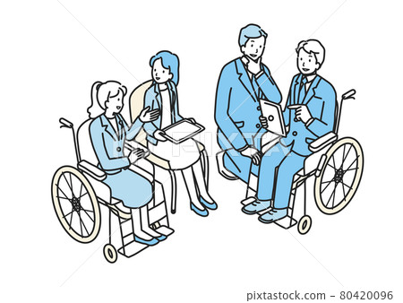 Business scene working with disabled people Business scene working with disabled people 80420096