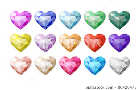15 colored heart jewels 15 colored heart jewels 80420475