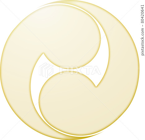Family crest left two tomoe [gold] 80420641