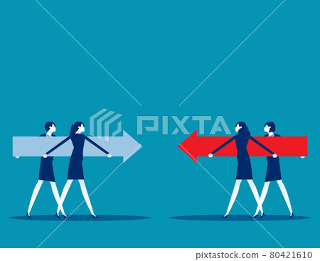 Team business fighting with arrows in order to find out the strongest 80421610