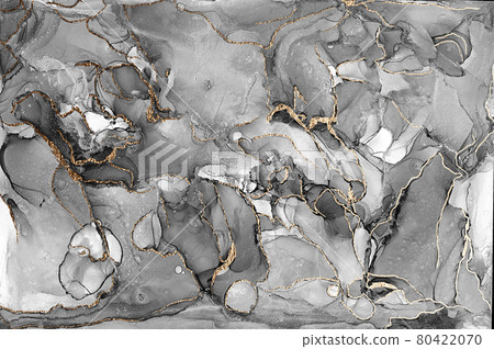 Abstract marble texture background. Design wrapping paper, wallpaper. Modern fluid art. Alcohol Ink pattern with golden dust . 80422070