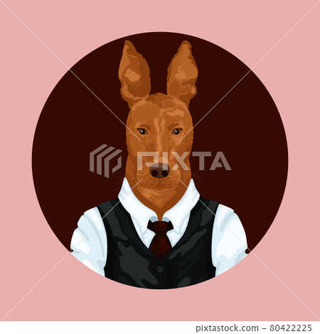 People art animal dog, character portrait animal in cloth fashion. Hipster animal People art animal dog, character portrait animal in cloth fashion. Hipster animal 80422225