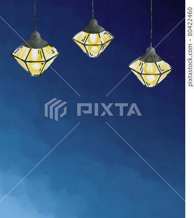 Background material lantern light frame blue 80422460