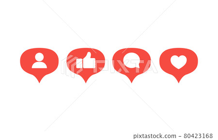 Like, follower, comment icons. Vector illustration. Vector on isolated white background. EPS 10 Like, follower, comment icons. Vector illustration. Vector on isolated white background. EPS 10 80423168