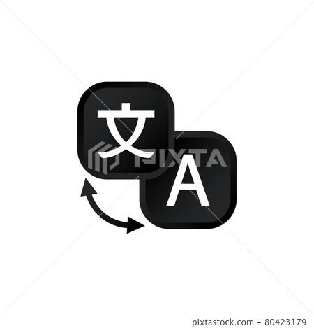 Language translation button icon set on isolated white background. Eps 10 vector 80423179