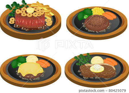 漢堡包和牛排套餐 80425079